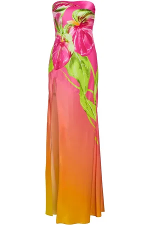 Retrofete Aiyanna strapless silk maxi dress