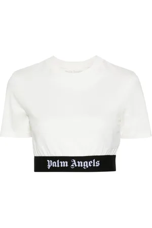 Palm Angels Logo-jacquard cropped T-shirt