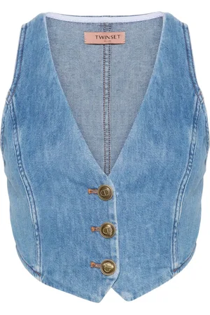Twin-Set Button-up denim waistcoat