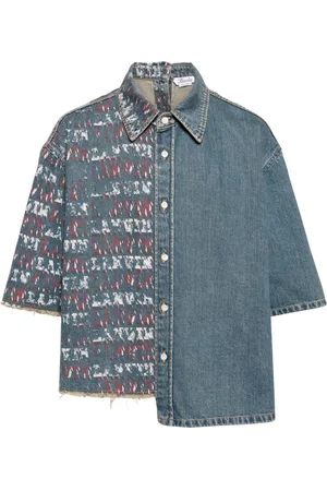 Lanvin X Future asymmetric denim shirt
