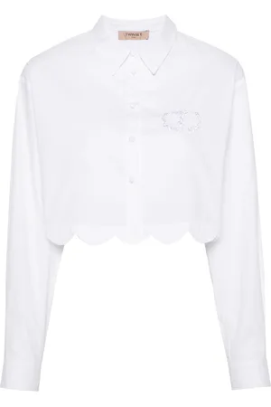 Twin-Set Logo-embroidered cropped shirt