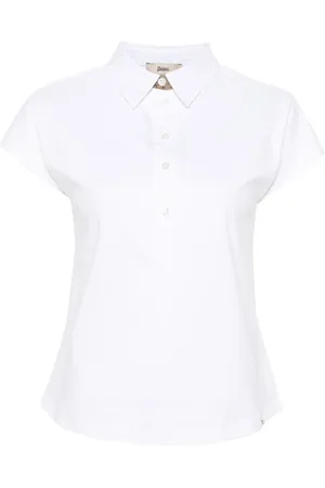 HERNO Logo-tape cotton polo top