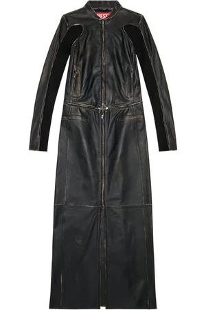 Diesel L-Tot leather maxi dress