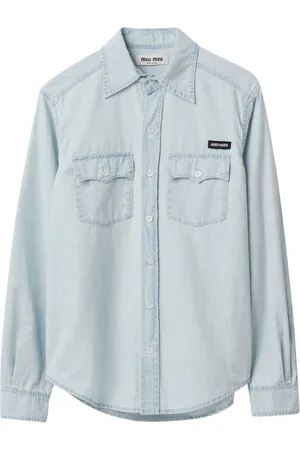 Miu Miu Logo-appliqué cotton shirt