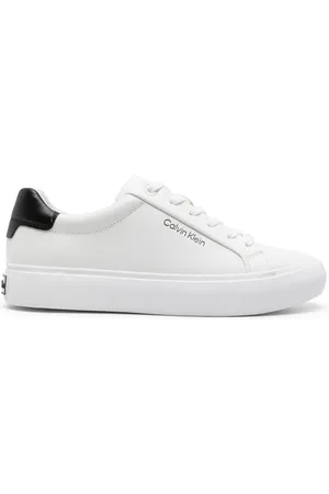 Calvin Klein Logo-debossed leather sneakers