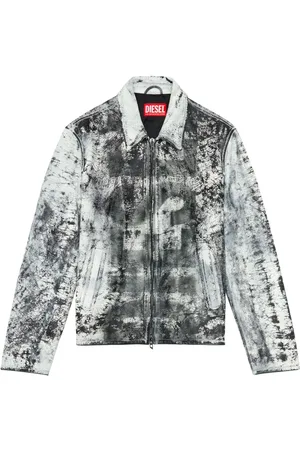Diesel L-Pylon-A cracked-finish leather jacket