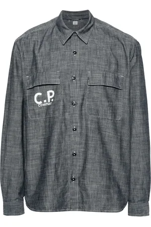 C.P. Company Logo-print chambray shirt