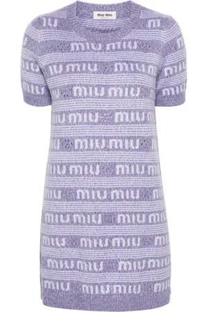 Miu Miu Logo-intarsia mini dress