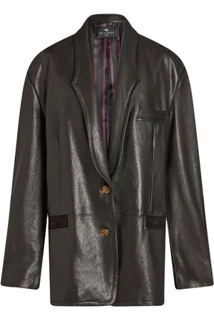 Etro Suede-trim leather jacket