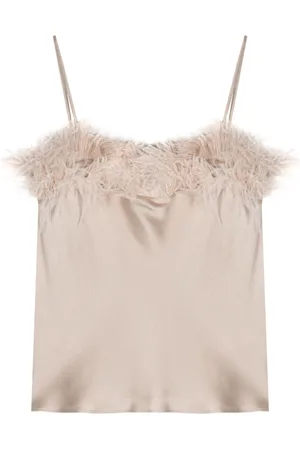 ANTONELLI Feather-trim satin top