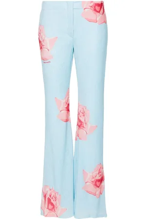 Kenzo Rose-print flared trousers