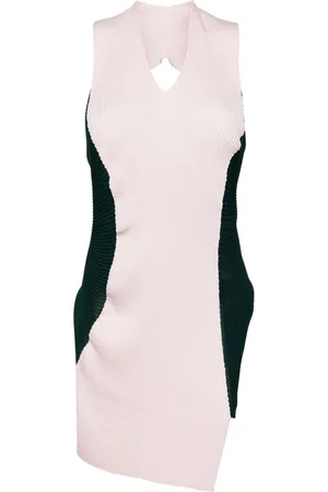 Issey Miyake Asymmetric ribbed-knit top