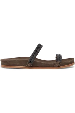Brunello Cucinelli Beaded suede sandals