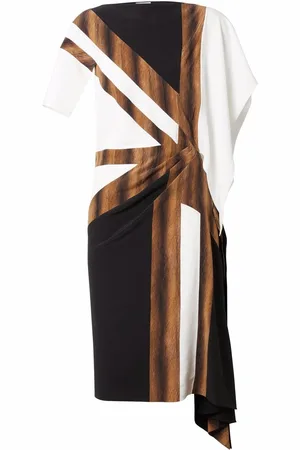 Burberry Flag-print silk asymmetric dress