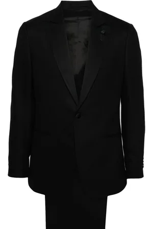 LARDINI Single-breasted crepe suit