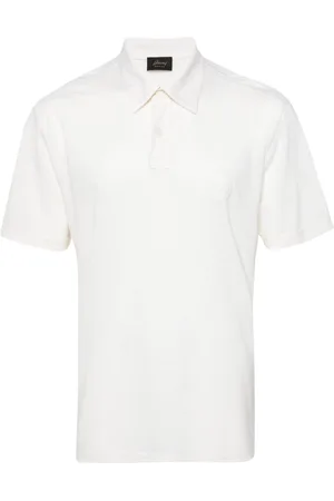 BRIONI Logo-embroidered wool polo shirt