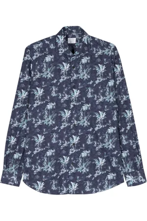 MAZZARELLI Botanical-print cotton shirt