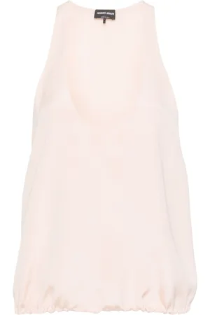 Giorgio Armani Elasticated hem silk sleeveless top
