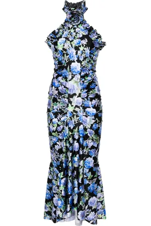 Serafini Floral-print halterneck maxi dress