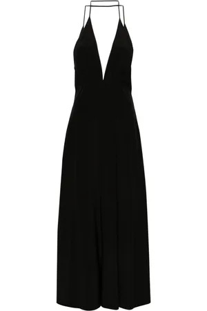 Totême Halterneck flared maxi dress