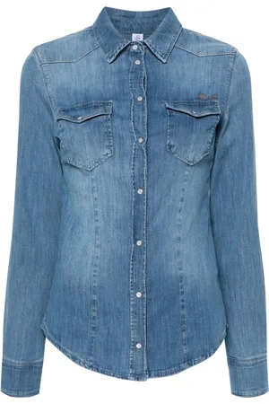 Liu Jo Logo-appliqué denim shirt