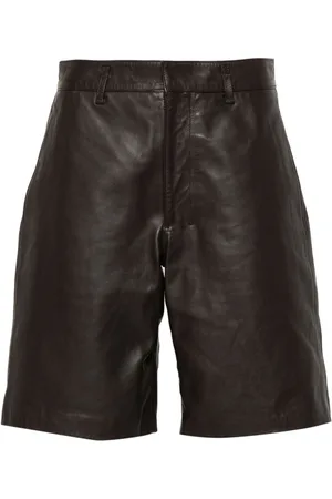 LEMAIRE Leather knee shorts