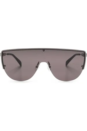 Alexander McQueen Skull-stud shield-frame sunglasses