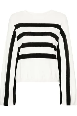 Twin-Set Striped metallic-threading jumper