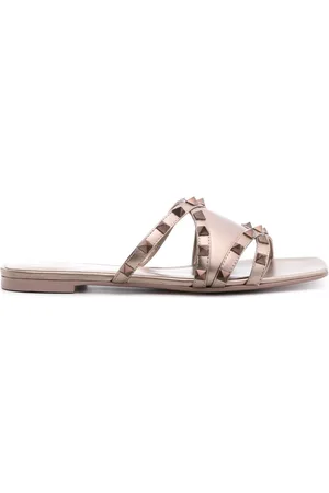 VALENTINO GARAVANI Rockstud metallic leather slides