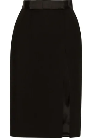 Dolce & Gabbana Bow-detail virgin wool-blend skirt