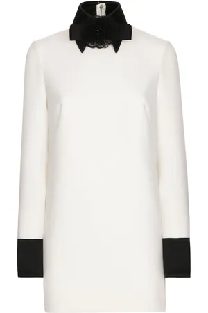Dolce & Gabbana Bow-applique virgin wool-blend minidress