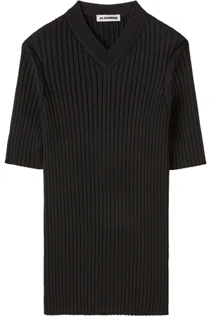 Jil Sander Ribbed-knit V-neck T-shirt