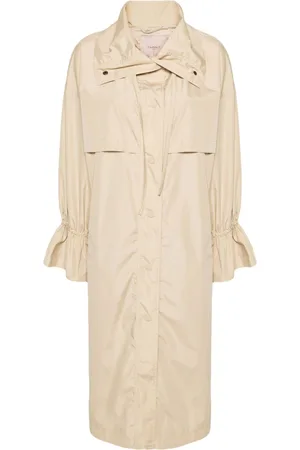 Twin-Set Logo-engraved taffeta trench coat