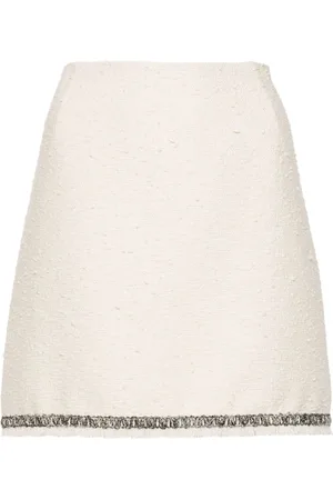 Moncler Contrasting-trim tweed miniskirt
