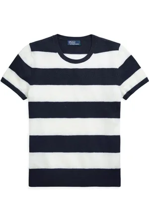 Ralph Lauren Striped knitted cashmere top