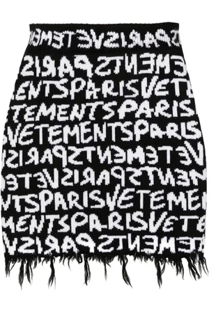 Vetements Monogram-jacquard merino miniskirt