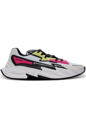 Balmain Run-Row panelled leather trainers