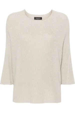 Fabiana Filippi Metallic-threading batwing-sleeves jumper