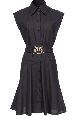 Pinko Love Birds-buckle cotton shirtdress