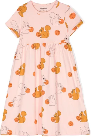 Mini Rodini Squirrels organic cotton dress