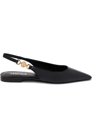 VERSACE Medusa-plaque slingback ballerina shoes