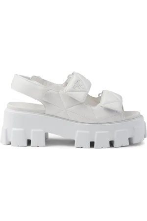 Prada Triangle-logo quilted leather sandals