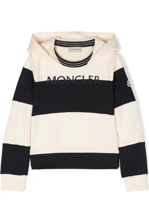Moncler Embroidered-logo striped hoodie