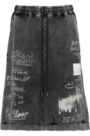 Maison Mihara Yasuhiro Graphic-print cotton shorts