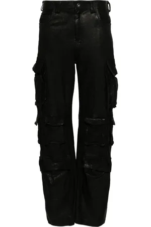 SALVATORE SANTORO Leather cargo trousers