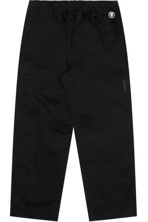 A Bathing Ape Logo-appliqué cotton trousers