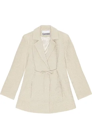 Ganni Tie-fastening textured blazer