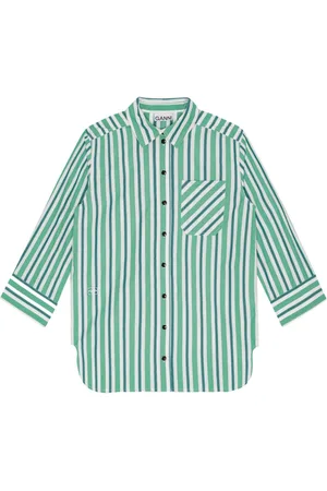 Ganni Organic-cotton striped shirt