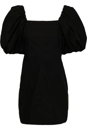 Ganni Poplin-texture organic-cotton minidress