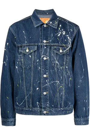 YOHJI YAMAMOTO Paint-splatter denim jacket